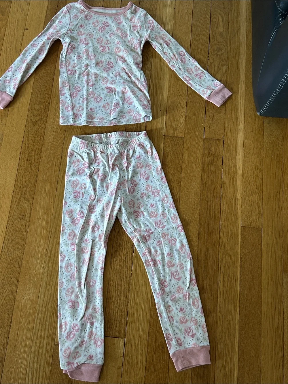Janie and Jack Pink & White Floral Pajamas